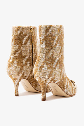 Mini Kate Boot In Latte Houndstooth Fabric