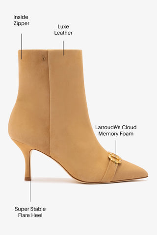 Mini Kate Boot In Peanut Suede and Daisy Accent