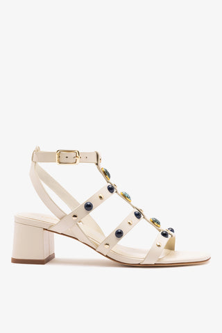 Amalfi Sandal Ivory Leather Sandal Larroudé