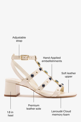 Amalfi Sandal Ivory Leather Sandal Larroudé
