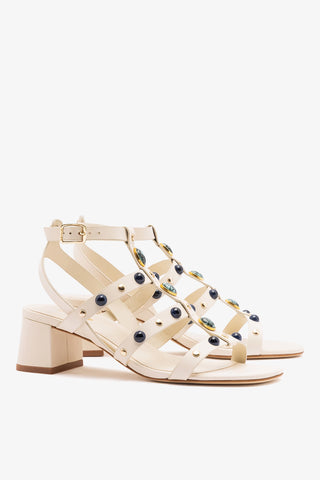 Amalfi Sandal Ivory Leather Sandal Larroudé