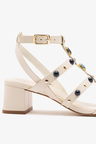 Amalfi Sandal Ivory Leather Sandal Larroudé