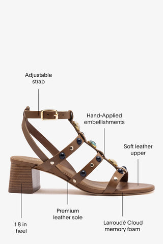 Amalfi Sandal Caramel Leather Sandal Larroudé