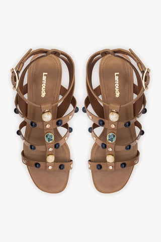Amalfi Sandal Caramel Leather Sandal Larroudé