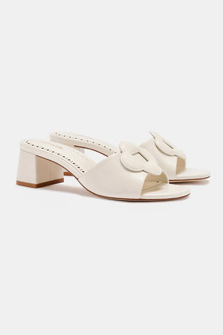 Flora Mule In Ivory Leather