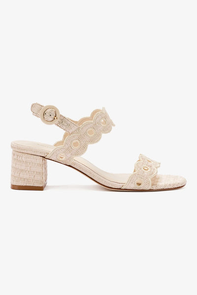 Florence Broderie Sandal In Natural Raffia - Sandals - Larroudé