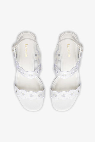 Florence Broderie Sandal In White Raffia