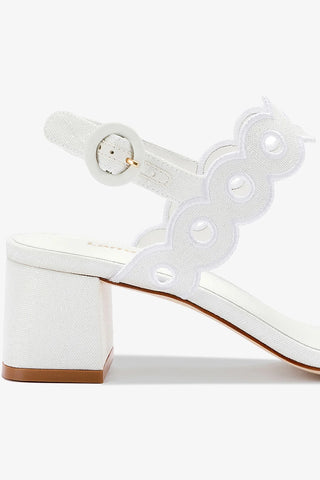 Florence Broderie Sandal In White Raffia