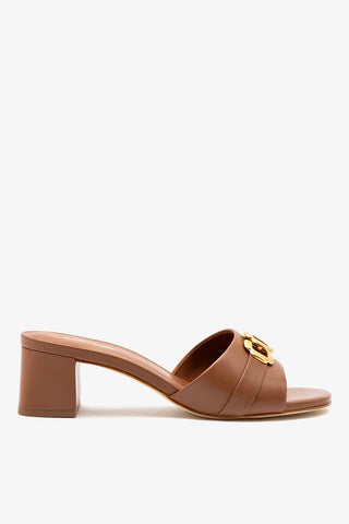 Franca Block Sandal In Caramel Leather