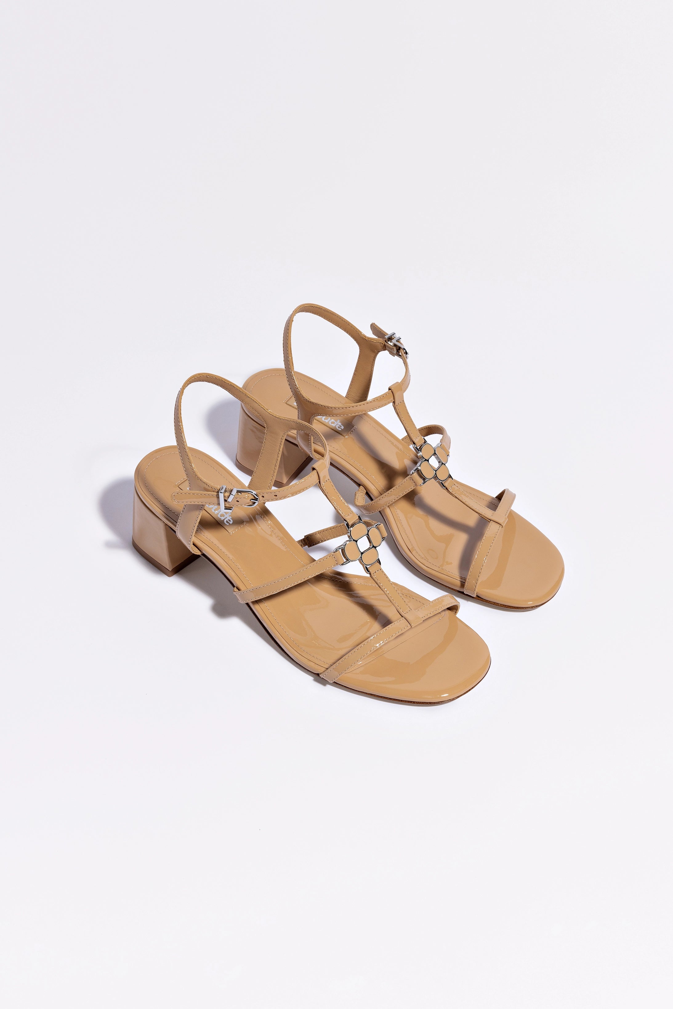 Hana Block In Tan Patent Leather - Sandals - Larroudé – Larroude Hana Block In Tan Patent Leather - Sandals - Larroudé – Larroude