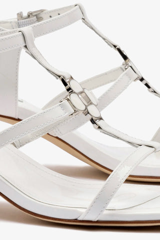 Hana Block In White Patent Leather