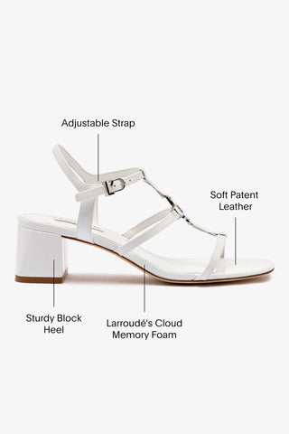 Hana Block In White Patent Leather