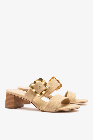 Maria Sandal Beige Raffia Sandal Larroudé