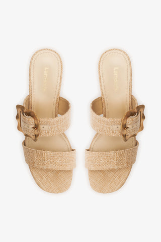 Maria Sandal Beige Raffia Sandal Larroudé