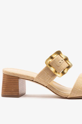 Maria Sandal Beige Raffia Sandal Larroudé