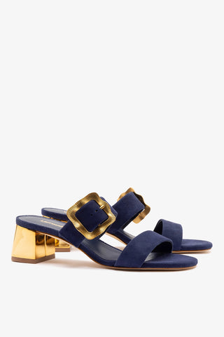 Maria Sandal Navy Suede Sandal Larroudé
