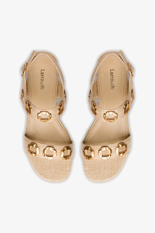 Milan Sandal In Beige Raffia