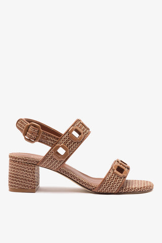 Milan Sandal In Caramel Wave Raffia
