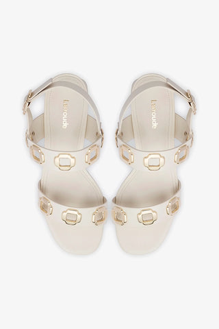 Milan Sandal In Ivory Leather