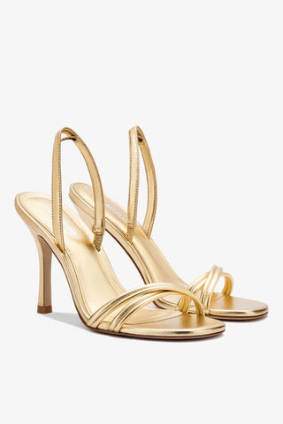 Annie Sandal In Gold Metallic Leather