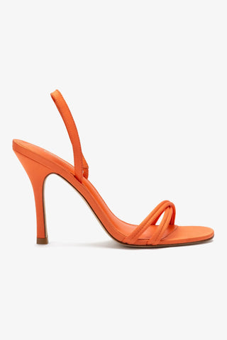 Annie Sandal In Orange Satin