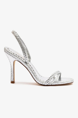 Annie Sandal In Silver Metallic Leather