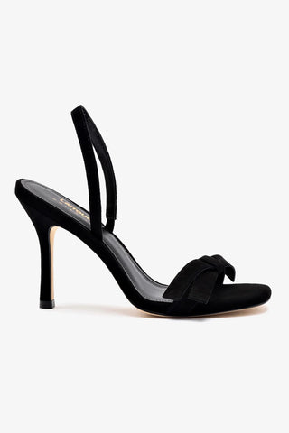 Larroudé x Markarian Sandal In Black Suede