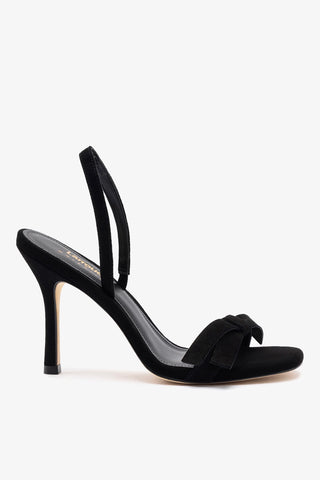 Larroudé x Markarian Sandal In Black Suede