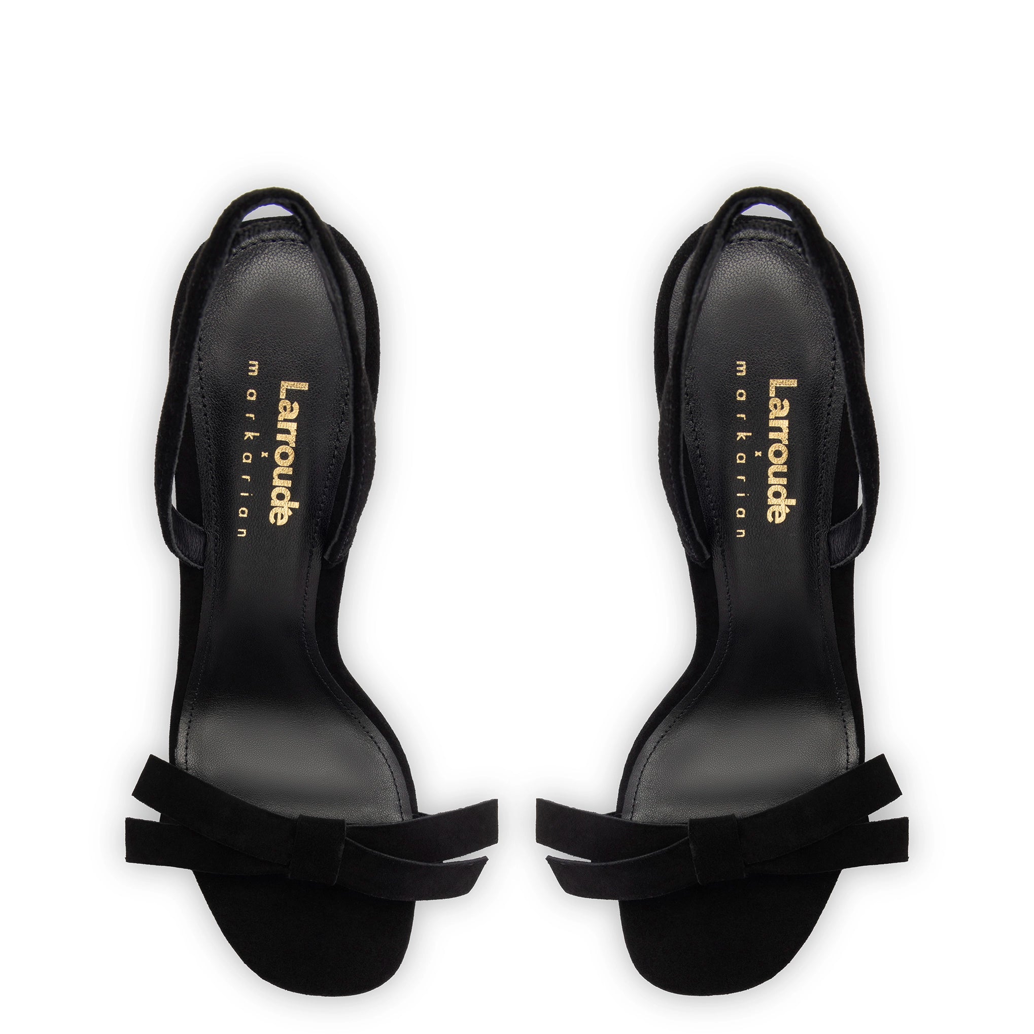 Larroudé x Markarian Sandal In Black Suede