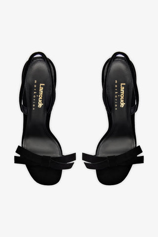 Larroudé x Markarian Sandal In Black Suede