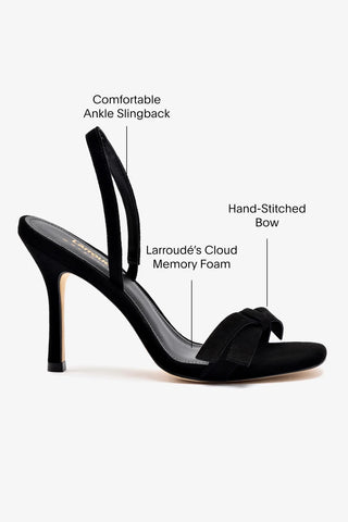 Larroudé x Markarian Sandal In Black Suede