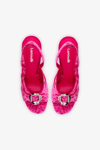 Mayfair Sandal In Pink Velvet