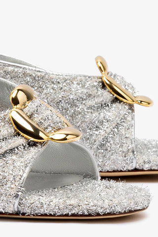 Mayfair Sandal In Silver Lurex