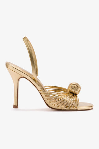 Valerie Slingback Sandal In Gold Metallic Leather