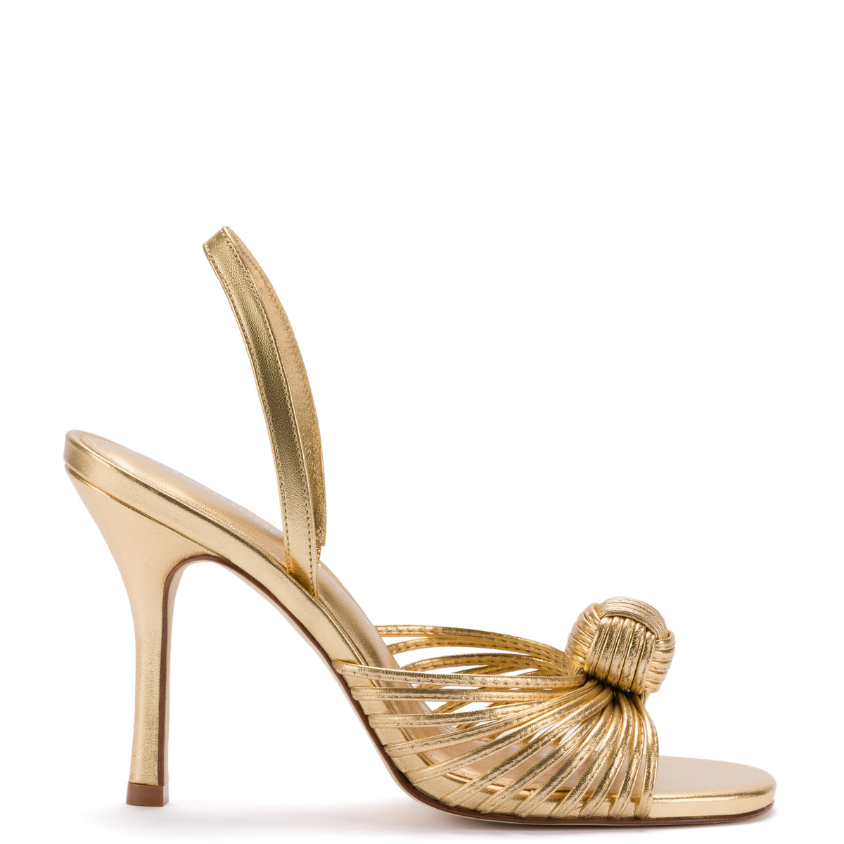 Valerie Slingback Sandal In Gold Metallic Leather