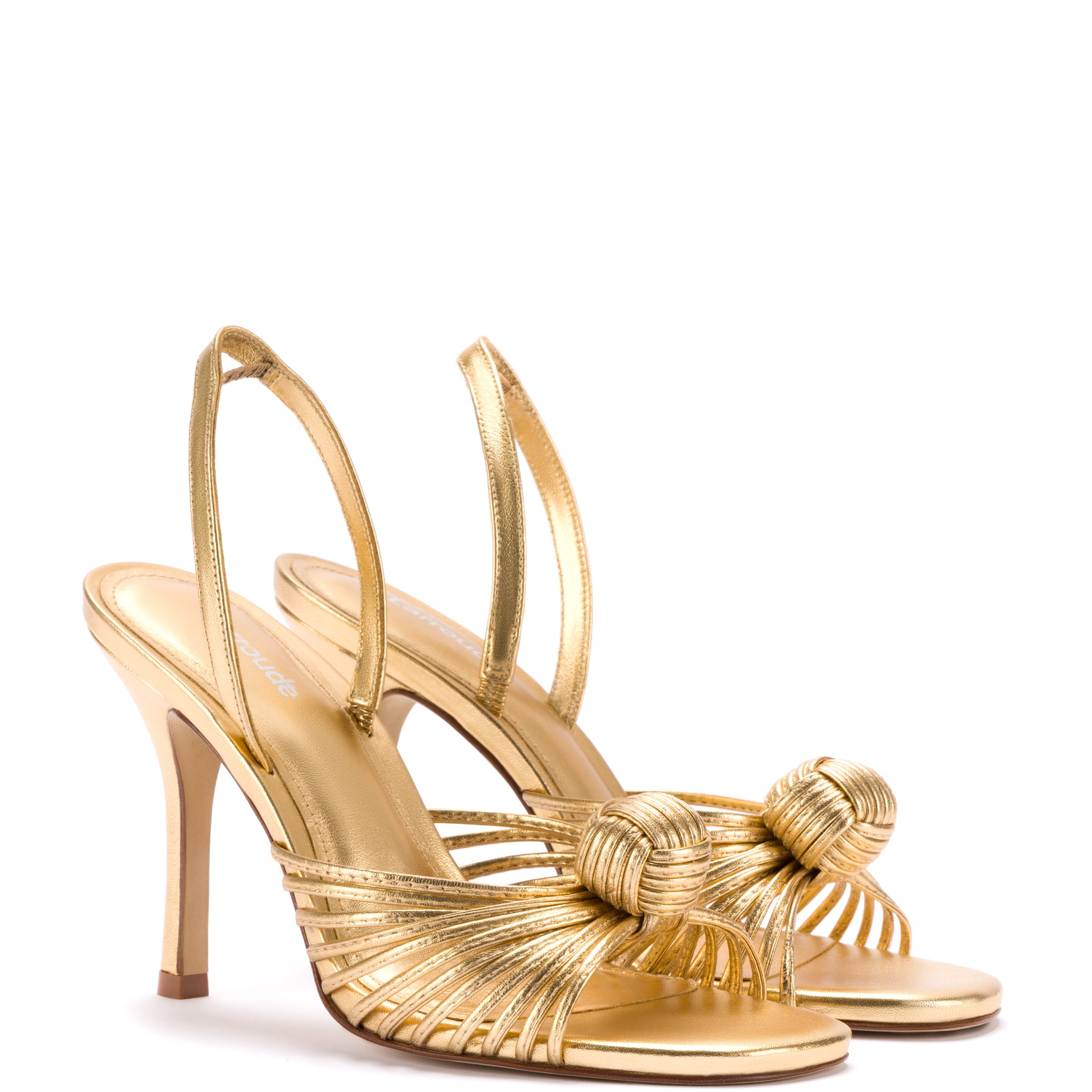 Valerie Slingback Sandal In Gold Metallic Leather - Larroude
