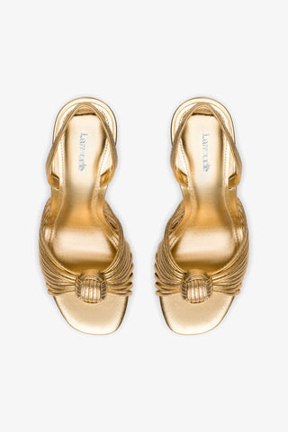 Valerie Slingback Sandal In Gold Metallic Leather