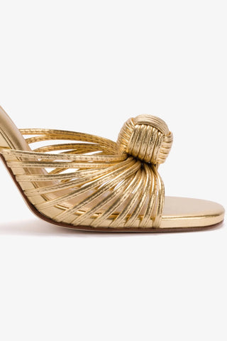 Valerie Slingback Sandal In Gold Metallic Leather