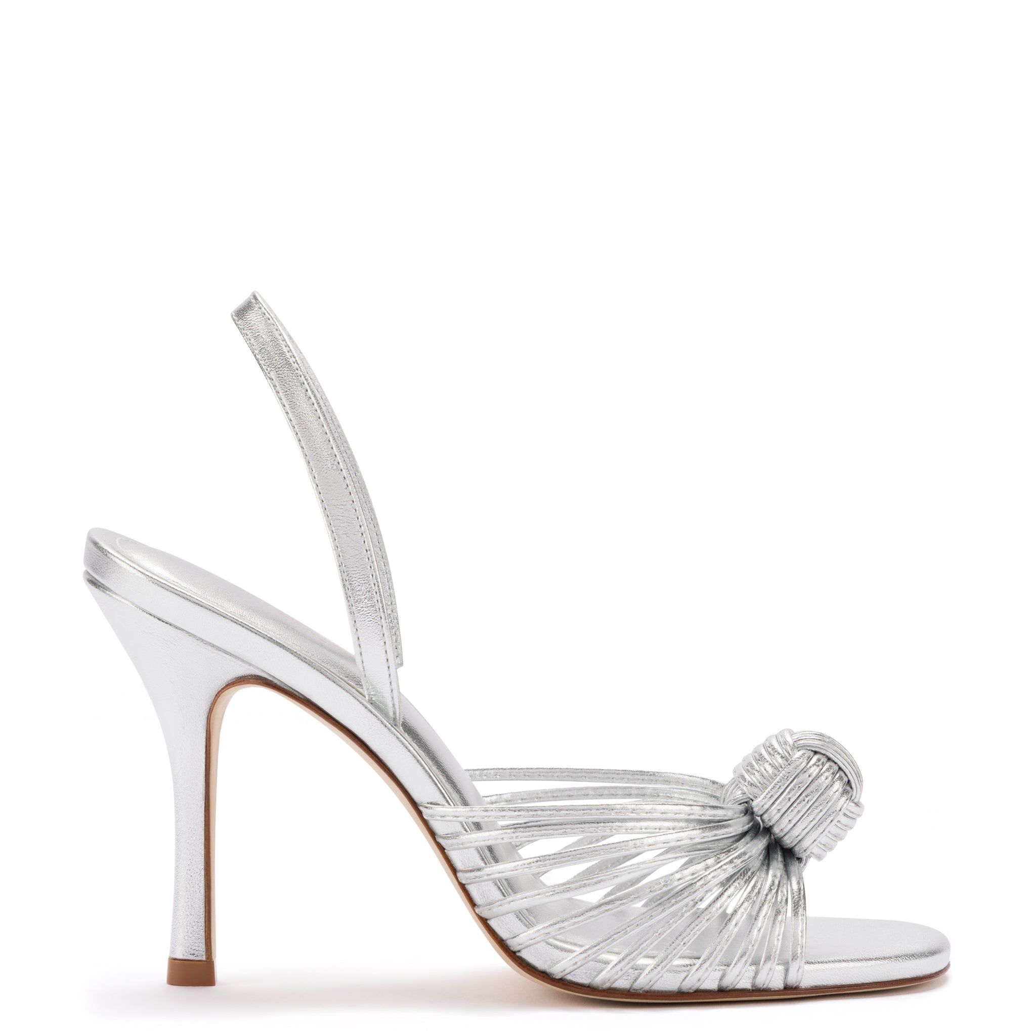 Flavia Silver | Glitter Wide Fit Sling Back | Paradox London