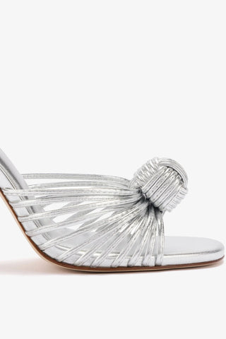 Valerie Slingback Sandal In Silver Metallic Leather