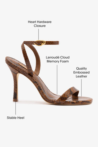 Veronina Sandal In Oud Python Embossed Leather