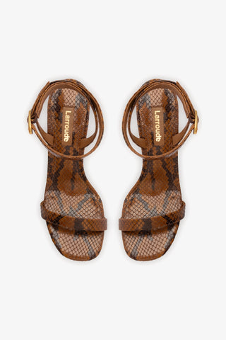 Veronina Sandal In Oud Python Embossed Leather