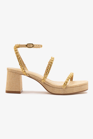 Gio Milanina Sandal In Beige Raffia