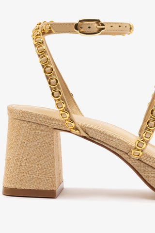 Gio Milanina Sandal In Beige Raffia