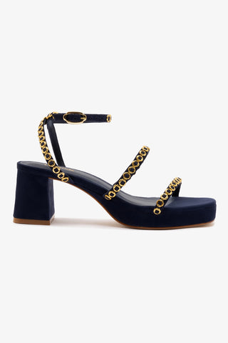 Gio Milanina Sandal In Navy Suede