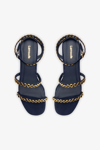 Gio Milanina Sandal In Navy Suede