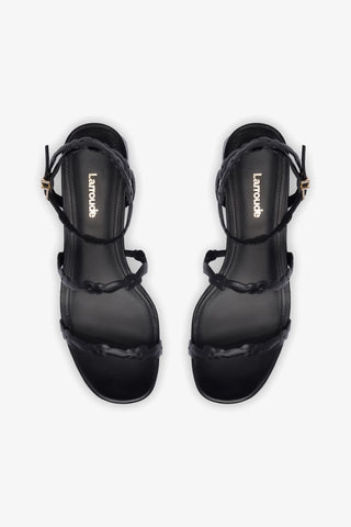 Margherita Block Sandal In Black Leather