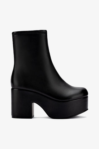 Miso Platform Boot In Black Stretch Leather