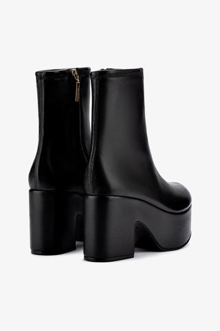 Miso Platform Boot In Black Stretch Leather