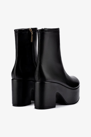 Miso Platform Boot In Black Stretch Leather